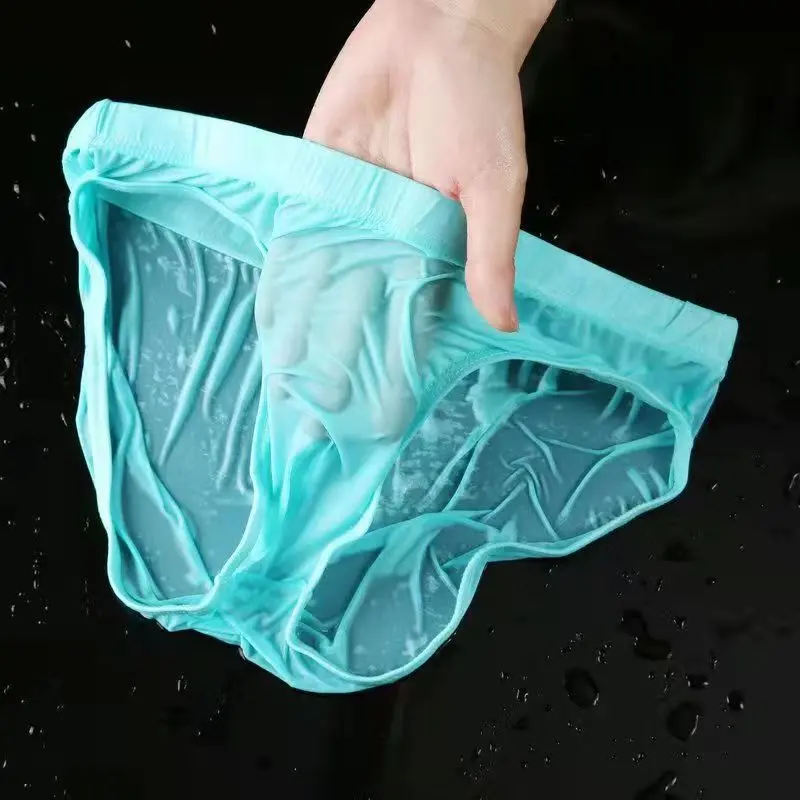 6PCS Mens Underwear Briefs Seamless Ultra-Thin Ice Silk Cueca Low Rise Male Panties Plus Size Panties Plus Size Male Enhance Underwear Lingerie