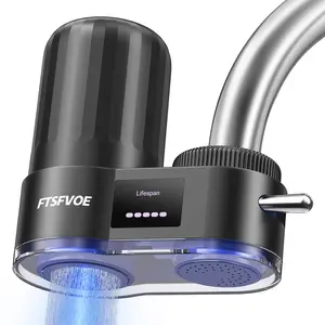 Sink Water Filter, This Faucet Water Filter with LED Display, Real-Time Filter Life Monitoring, Includes 2 Anti-Scale Activated Carbon Filters for Effective Removal of Chlorine, Limescale, Heavy Metals and Odors,  Improve Water Quality and Safety