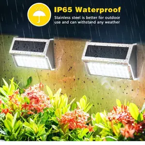 30 LED Fence Lights / step lights, Solar Powered deck lights. High quality Stainless Steel, IP65 Waterproof, Patio Decoration, Backyard Light / Garden Yard Porch Stair, Step, Railing lights.