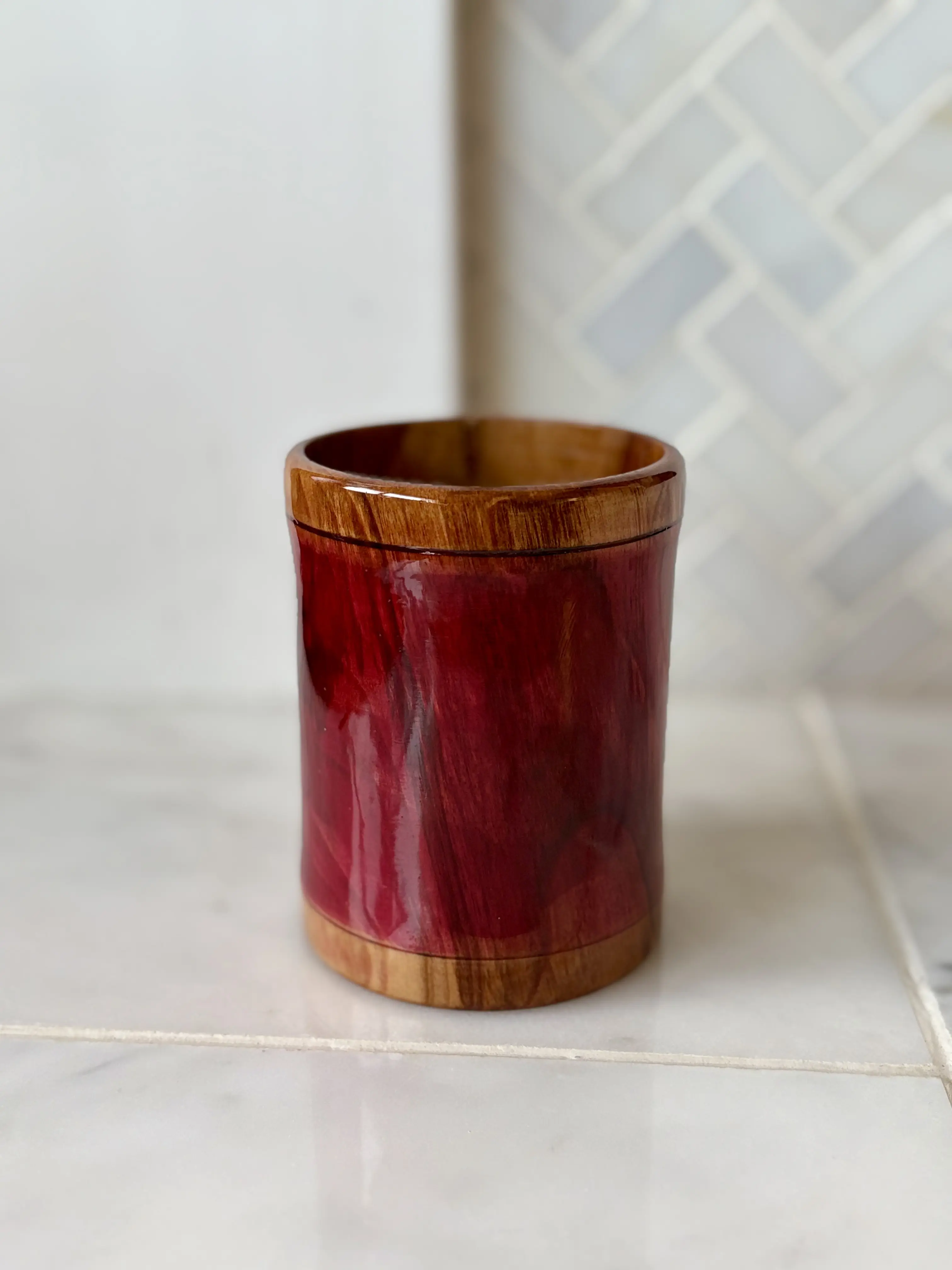 Handcrafted Wooden Pen and Pencil Holder - Unique Design for Everyday Use