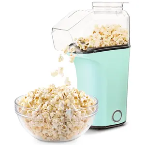 Automatic Mini Popcorn Machine, Plastic Hot Air Turbine Heating, Home Electric Popcorn Maker, One-Button Operation, No Oil Needed