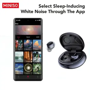 MINISO MS216 Sleep Headphones, comes with free sleep earplugs, buy one get one free.  These mini wireless Bluetooth 6.0 earbuds feature liquid silicone material, high-definition sound quality, and a battery level display. Suitable for work and travel.