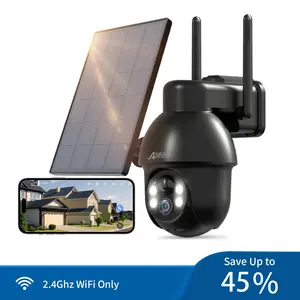 ANRAN 2K Security Camera Outdoor,Solar Camera Wireless with 360° View,Smart Siren,Spotlights,Infrared Color Night Vision,Human Detection,2-Way Talk
