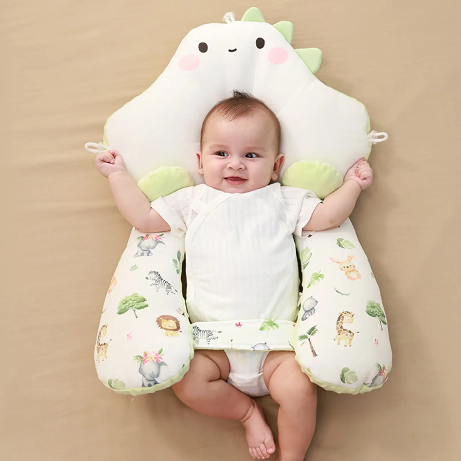 Baby Head Shaping Pillow Soft Cartoon Rabbit Anti Flat Head Pillow Sleeping Support Pillow for Newborn