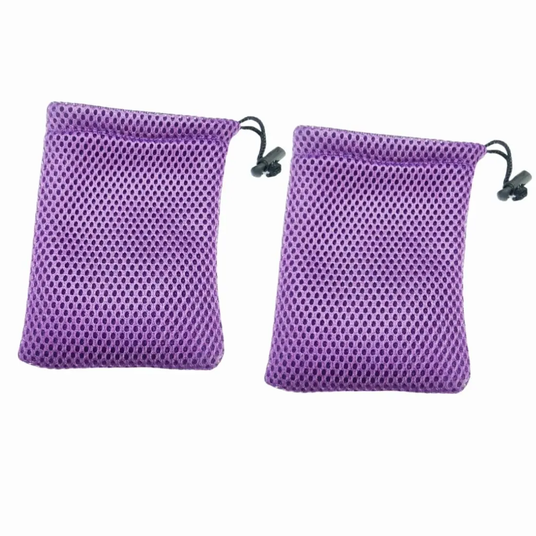 Nylon Mesh Drawstring Bag  Small Storage Pouch String Bags (13 X 9cm / 5" 3.5") For Mini Stuff Mp3 Earphone Key Purple 5pcs