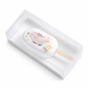 Clear Cakesicle Box White Insert 6 Count
