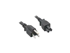 Nippon Labs 18 AWG 3 Prong US Notebook Power Cord NEMA 5-15P to C5, 3 ft. Black Power Cable