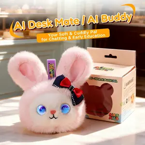 Interactive AI Smart Plush Toy Stuffed Animal - Soft Talking Companion, Emotional Eyes, Screen-Free Multilingual Learning, Bedtime Storyteller, White Noise, Parental Control App, Soft Cuddly Gift