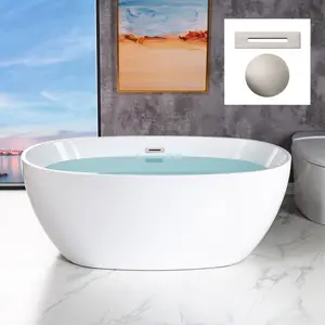 WOODBRIDGE 59" Freestanding Bathtub Contemporary Soaking Tub B0018/BTA1518