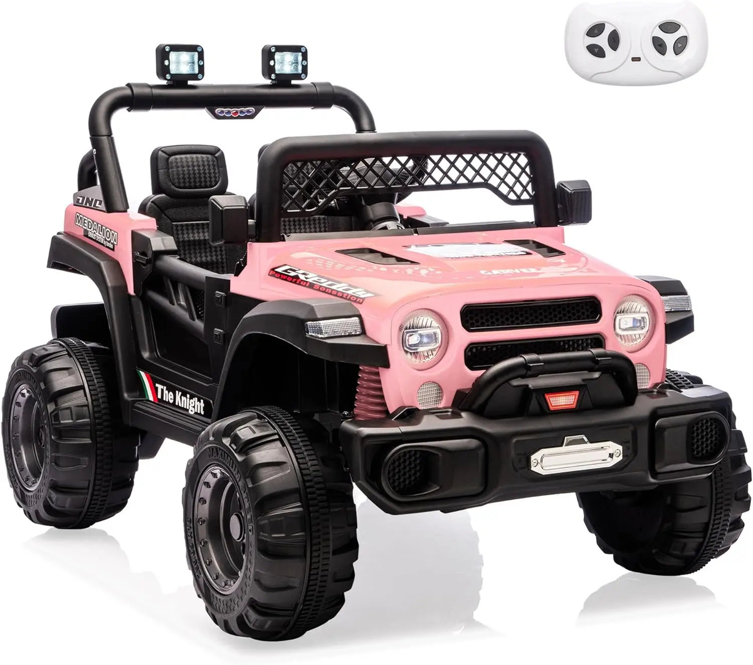 12V Ride on Truck, Kids Electric Car with Parent Remote Control| Features 3 Speeds Up to 6MPH, 2 * 550w Moto, Safty Belt, Spring Suspension, LED Lights, Music for Children Aged 2-8 Years