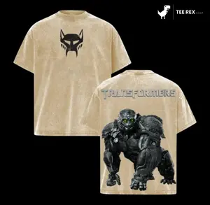 King Kong Transformer Edition Double Printed Oversize Lightweight Acid Washed Tee TV Series Graphic Design Top Cotton Streetwear Movie T-Shirt Clothes Menswear Womenswear Apparel Classic