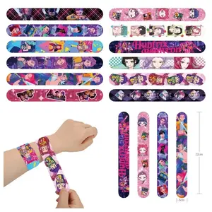 2-48PCS   Anime Pattern Slap Bracelets 25cm Fashion Cartoon Wristbands for Kids Adults Party Gift Fashion Accessories Mother's Day gift