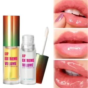 1/2 Pcs Long-Lasting Lip Plumper Oil Serum with Ginger Extract, Instant Volumizing Lip Essence, Hydrating & Elasticity-Boosting Lip Care Oil, Helps Smooth Fine Lines, Moisturizing Juicy Glossy Lip Treatment for Fuller-Looking Lips