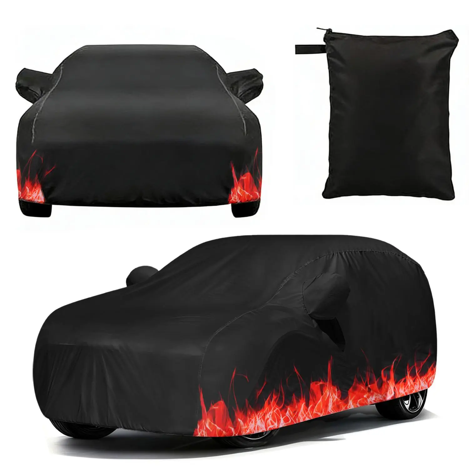 Waterproof Car Cover, Rainproof UV Protection,Dustproof Snow ,With Fixed Rope Snap Fastener,Universal Fit for Sedans and SUVs