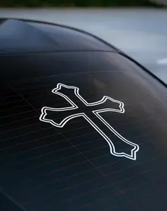 Cross Vinyl Decal Car Sticker, Decorative Car Accessories for Home Decor