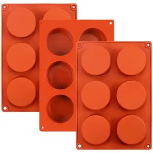 3 Pcs Round Cylinder Candy Mold/Chocolate Cover Cookie Mold For Sandwich Cookies,Muffin,Cupcake,Brownie,Cake,Pudding,Jello(Random Color)