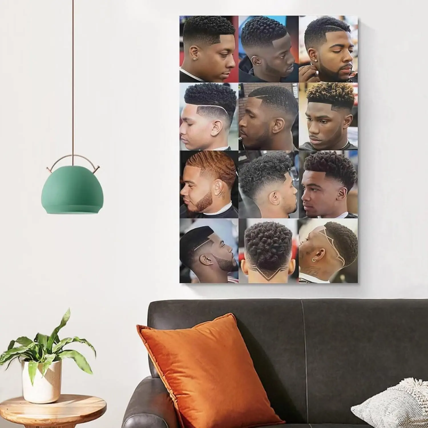 CZOURPVU Hairstyle Poster Hairstyle Guide for Men Hair Salon Poster Canvas Wall Art Aesthetic Decorative Barbershopstyle 12x18inch(30x45cm)