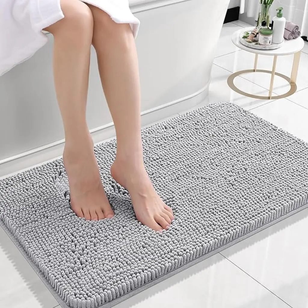 Solid Color Bath Mat, 1 Count Non-slip Soft Absorbent Bath Rug, Machine Washable Bath Mat for Bathroom Floor, Home Decor Accessories, Water Absorbent Mat, Water Absorbing Mat, Absorbent Bath Mats