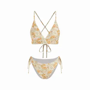 Cider Paisley Criss Cross Tie Side Bikini Set SwimWeek