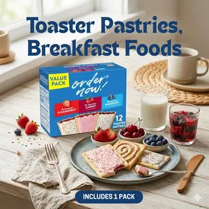 Mixed Flavor Breakfast Pastry Snacks, Frosted Toaster Pastry Variety Box, Sweet Filled Morning Treats For School Lunches And Pantry Storage, 12 Pastries