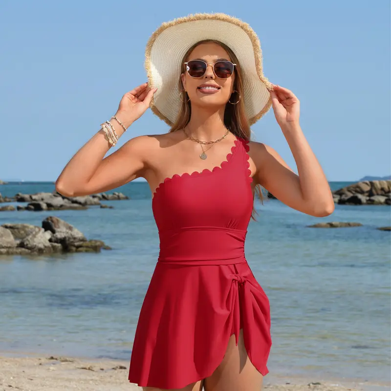 one shoulder swim dress Yonique Piece Tummy Control Swimdress Shape Solver shows off your sophisticated side while flattering every inch of your figure One Shoulder Swimwear for Women,
