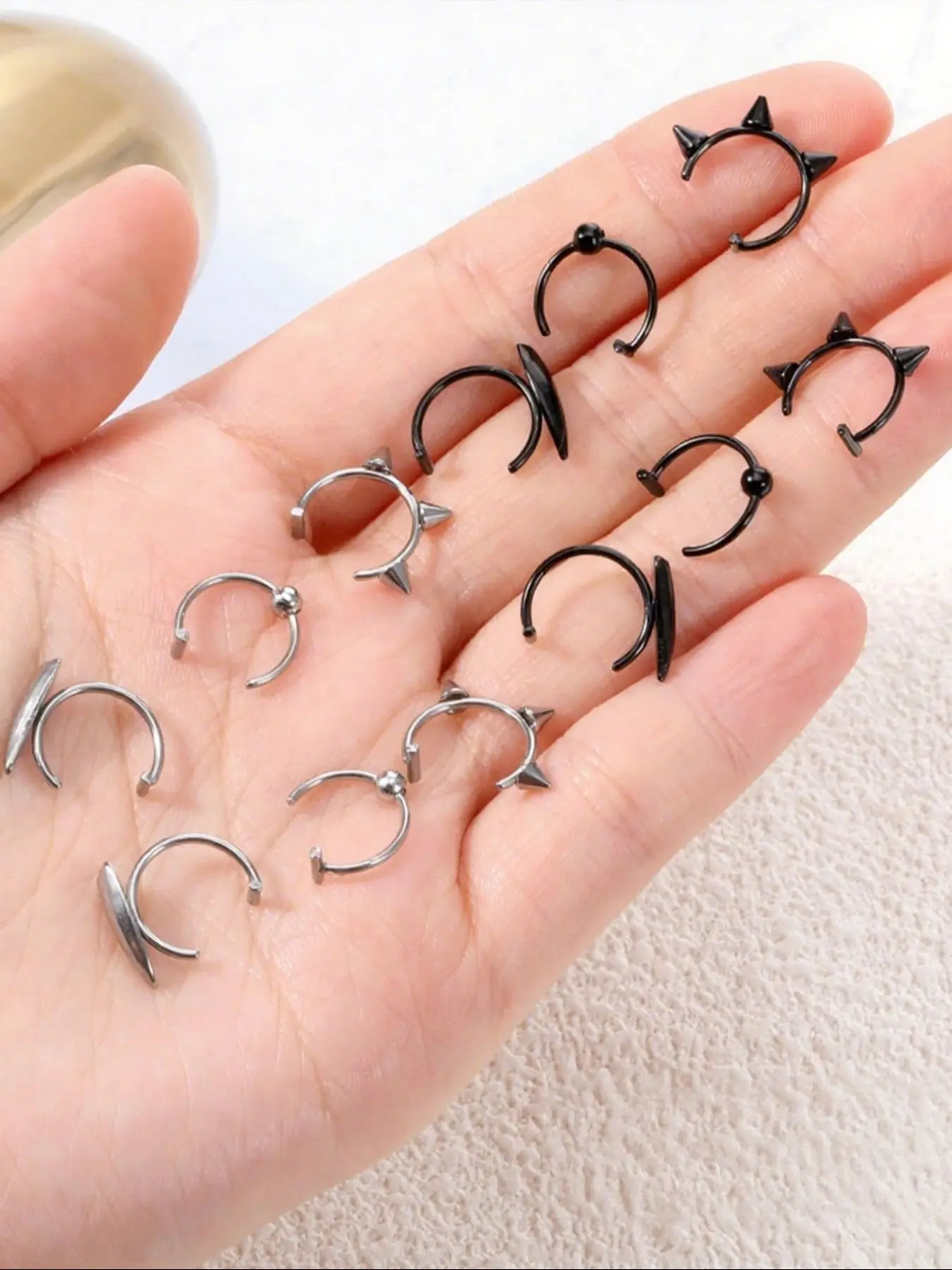 fake fish hook lip ring ALOME PIERCINGS 14k Gold-Filled – Faux Lip Jewelry – 20G Non-Piercing Lip Hoop – Clip-On Lip Ring for a Realistic Lip Piercing Look : Clothing, Shoes & Jewelry 1pc Fashionable Stainless Steel Faux Lip Ring Fish Hook How To Use
