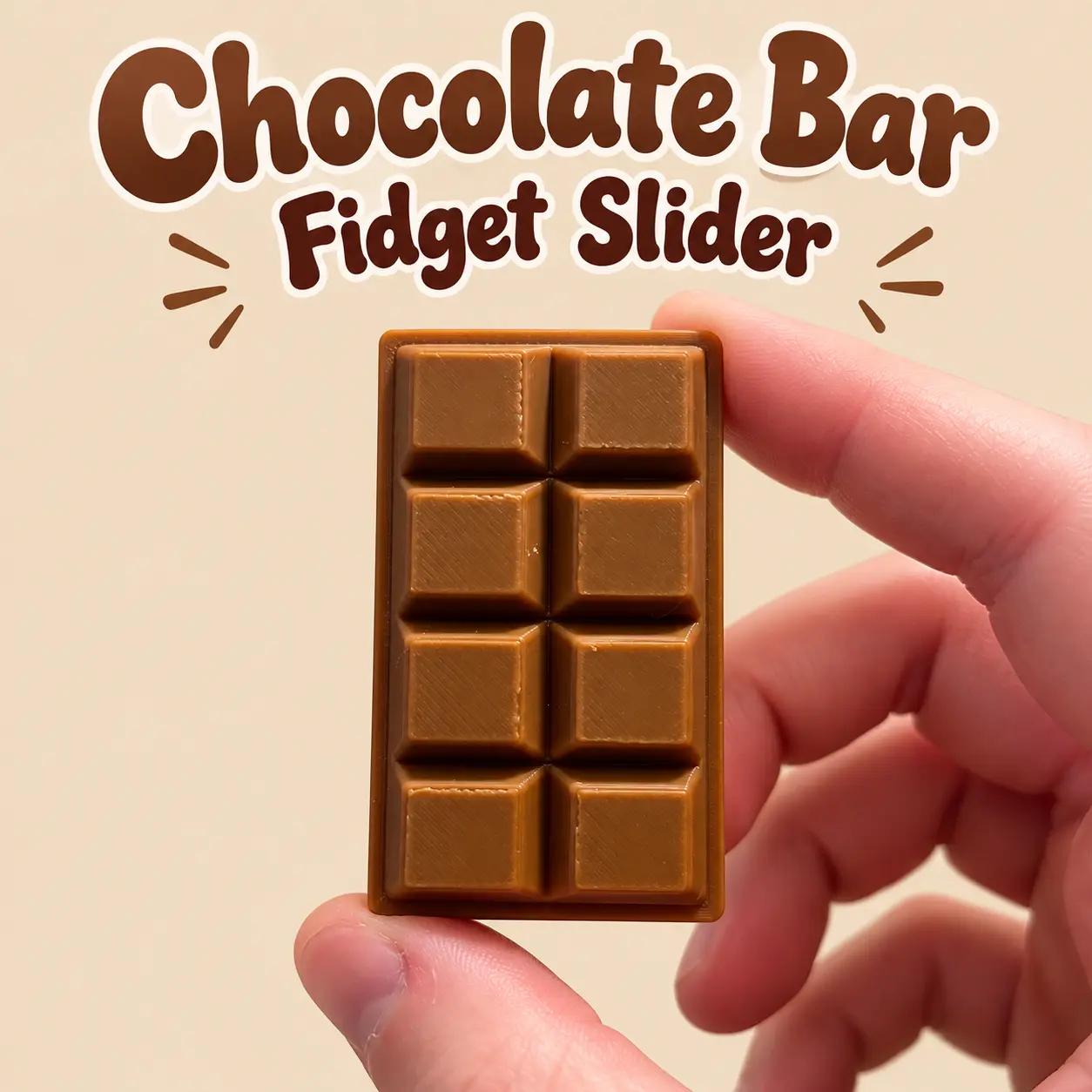 Chocolate Bar Fidget Slider Toy - Stress Relief, Focus Enhancement, Fidgets for Anxiety (Classic Novelty Stress Relief Toy for Hobbies)