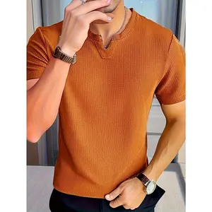 Men'S Waffle V-neck T-shirt