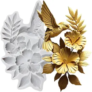 Hummingbird Fondant Molds Flower  Mold For Cake Decoration  Cupcake Topper Candy Sugar Craft Gum Paste Polymer Clay