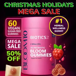 Bloom Gummies for Women Support & Health MAX Formula PLUS 2x Billion Probiotics 5x Herbal Extracts Fenugreek, Saw Palm, Fennel, Chasteberry, Wild Yam, 4x Vitamins | Sugar-Free Vegan 60ct