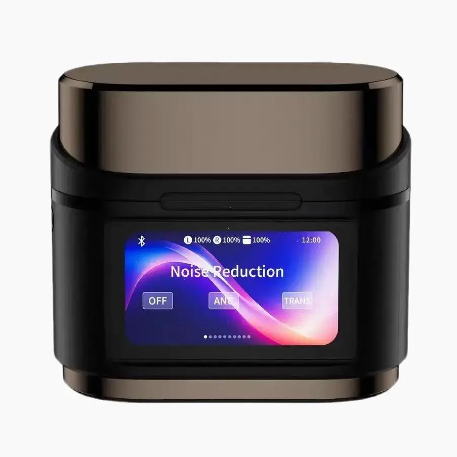 Fluffdrip BD-2 True Wireless Earbuds - Featuring a smart display, ANC and ENC active noise cancellation, 16 language support, built-in "Find My Earbuds" function, rechargeable ear tips, an audio clock, and wired compatibility.  buds pro