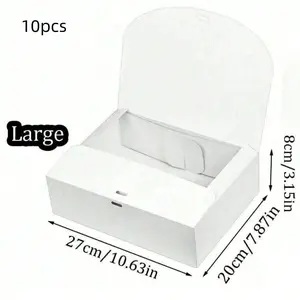 10Pcs White Gift Boxes with Lids & Ribbons – Bridesmaid Proposal Boxes for Wedding, Christmas, Valentine’s Day, Birthday & Baby Shower, Flat Fold Gift Box Set for Party Favors, Elegant Gift Box