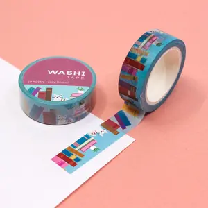 Cozy Library Book Stack Washi