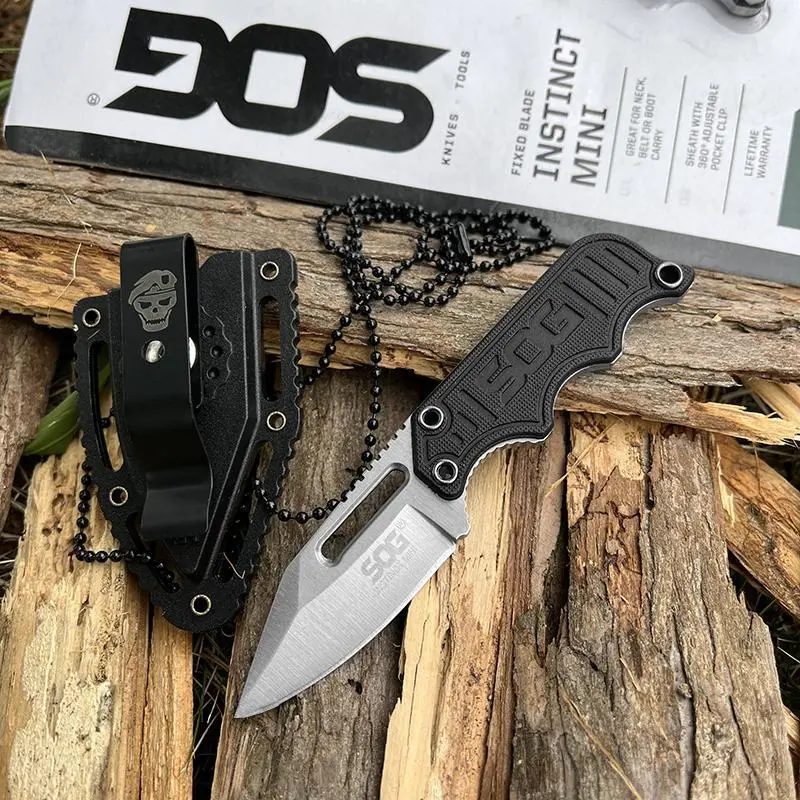 Tactical Neck Knife - Full Tang Steel Blade, G10 Handle, Sheath, Durable Outdoor Tool, EDC Survival Tool for Emergency Use, Work Tasks, Outdoor Activities & Self Defense, Survival Hand Tool