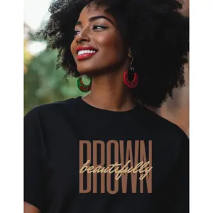 BEAUTIFULLY BROWN  T-SHIRT (BLACK)
