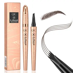 QIC 4-Tip Microblading Eyebrow Pencil, Waterproof Long-Lasting 3D Brow Pen, Natural Looking Brow Makeup Tool for Women Daily Use & Gift eyebrowpen