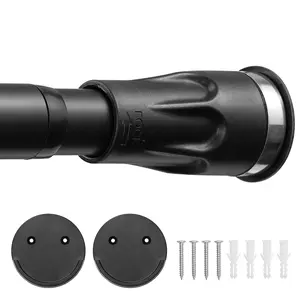 Heavy Duty Shower Curtain Rod - Adjustable 3-In-1 Installation (No Drilling, Adhesive or Screw In Mount),Non-Slip Rust-Resistance Tension Rod for Bathroom,Closet,Kitchen,Doorways