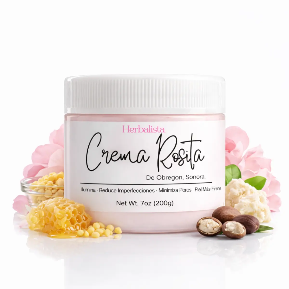 Crema Rosita Face Cream 200g (7oz) – La Original de Obregón, Sonora – Hydrating & Nourishing Facial Moisturizer with Rose, Shea Butter & Beeswax – Soft, Radiant Skin Glow