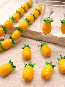 Pineapple Shape Decorative Beads, Handmade Glass Beads, Perfect for DIY Bracelets, Necklaces, Earrings & Accessories