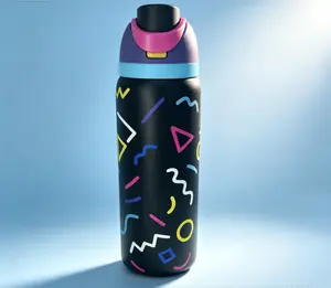 owala 32oz Stylish Retro Insulated Water Bottle with Leak-Proof Push Button Lid - BPA-Free, Perfect for Gym, Travel & Daily Use"  Drinkware Flasks Mug Bottled Tumbler Portable tiktokshopspringglowup