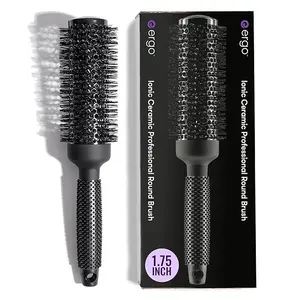 Ergo Ceramic Ionic Round Brush for Blow Out - Salon Quality Hair Brushes for Women - Roller Brush for Blow Drying, Wet and Dry Hair Styling, Volumizing Hair Care
