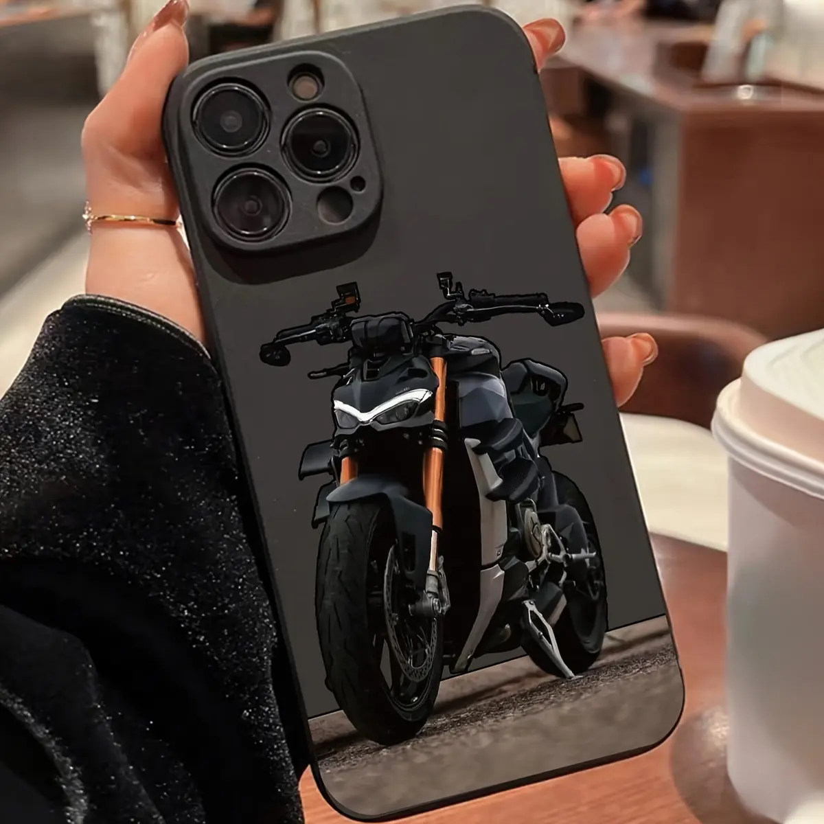 Soft Silicone Phone Case for iPhone 16 Pro Max, 15 Plus, 14, 13, 12, 11, XR, XS - Cartoon Motorcycle Pattern, Full Body Shockproof Protector, Durable Cover, Mobile Phone Accessories