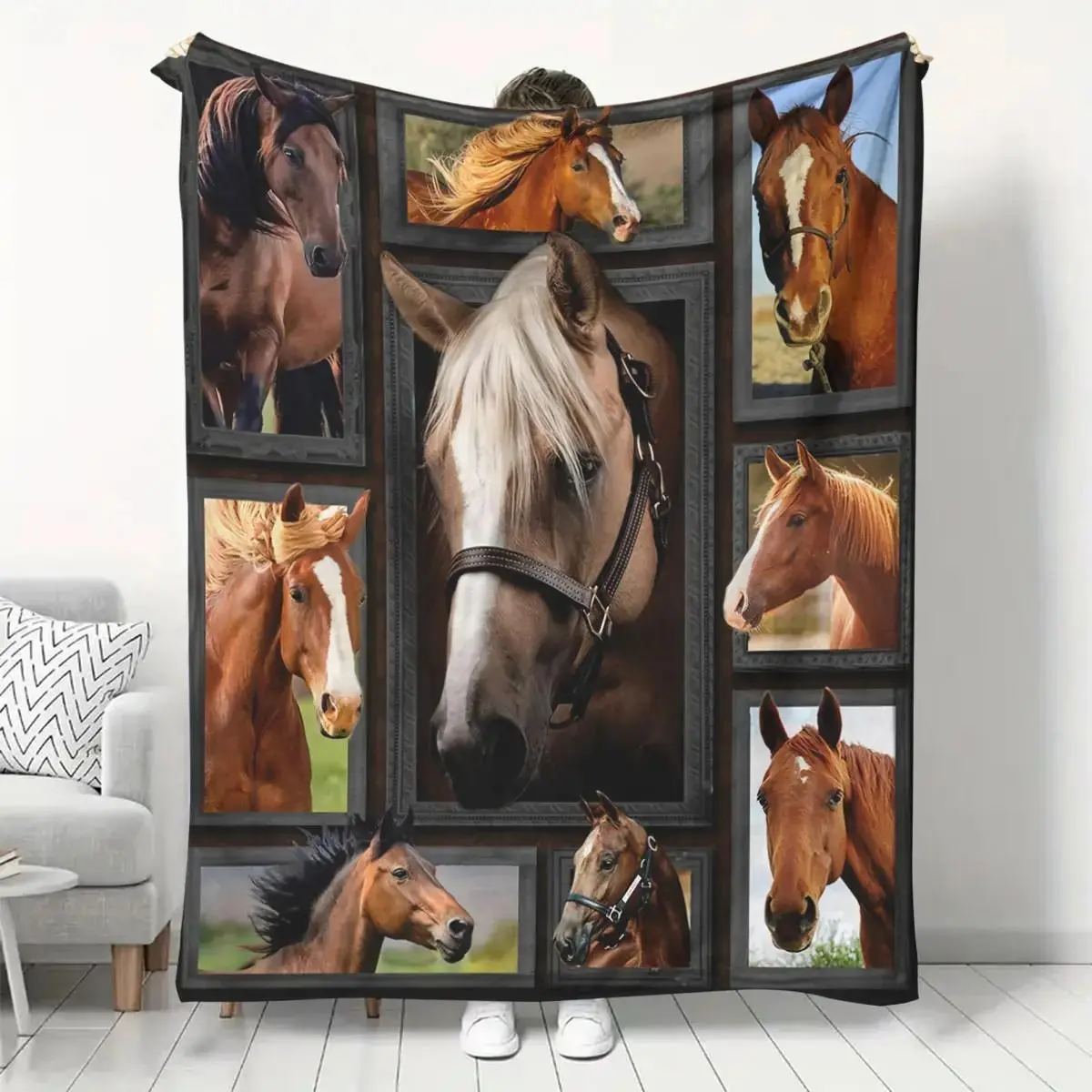 Yellowstone National Park Cowboy Theme Soft Fleece Blanket, Comfortable All-Season Use, Perfect Gift for Camping, RVs, Family and Friends
