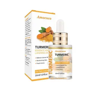 Turmeric Series Skincare Set of 8 Products for Facial & Body Cleansing Nourishment 30ml Brightening Hydrating Serum with Oil Overlay Formula