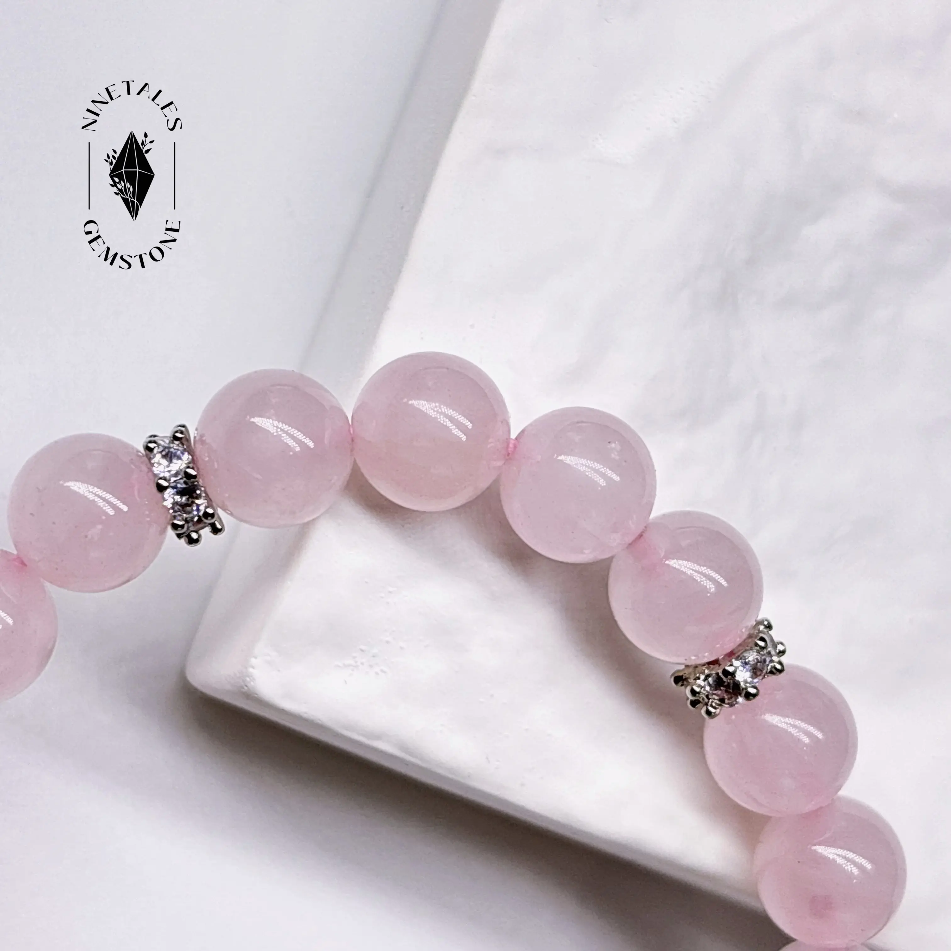 Rose Quartz Bracelet, Natural Crystal Bracelet 8mm, Stone of Love Crystal Bracelet