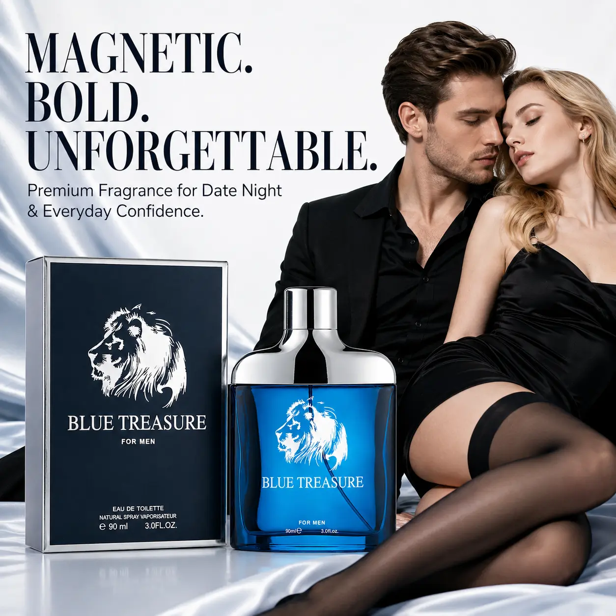Pheromone Cologne for Men Long Lasting - Tranquil Ocean Fresh Marine Aquatic Scent Eau de Toilette, Masculine Fragrance for Date Night & Daily Wear, Great Christmas Gift for Him