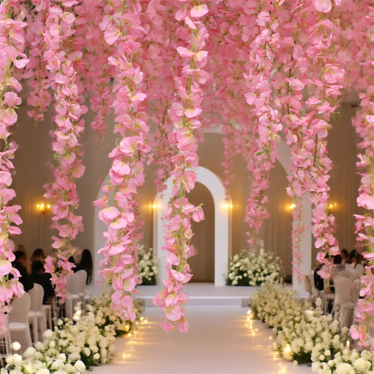2.1M Artificial Flowers Petals Vines for Home Garden Outdoor Wedding Ceremony Decor