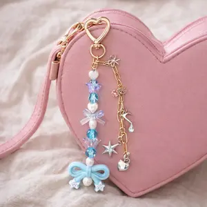 Handmade Beaded & Metal Purse Charms Keychains for Bags