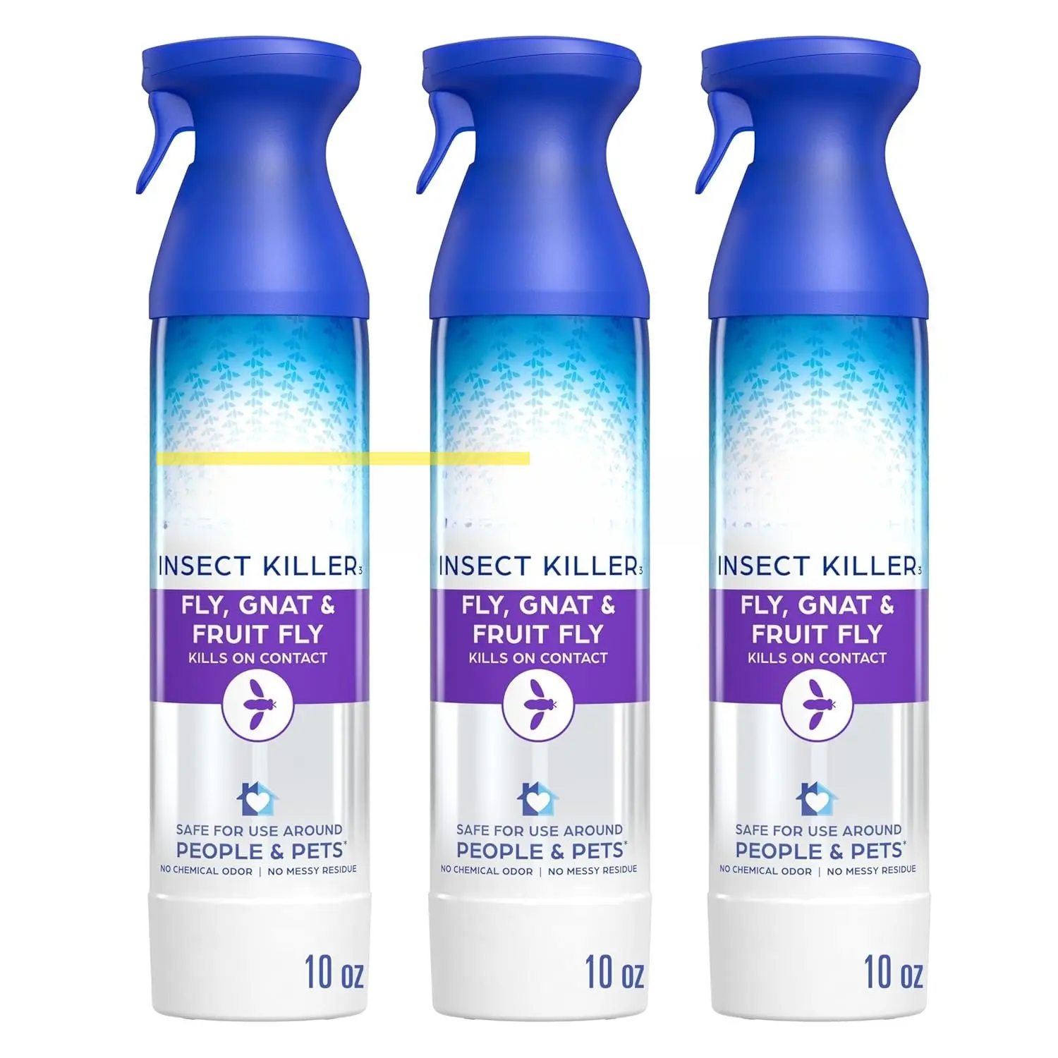 Flying Insect Killer Spray - Bug Spray for Home Use - Versatile Gnat, Mosquito, Fruit Fly Killer & More - with Rosemary & Cornmint Oil - for Indoor & Outdoor Use (3 Bottles)