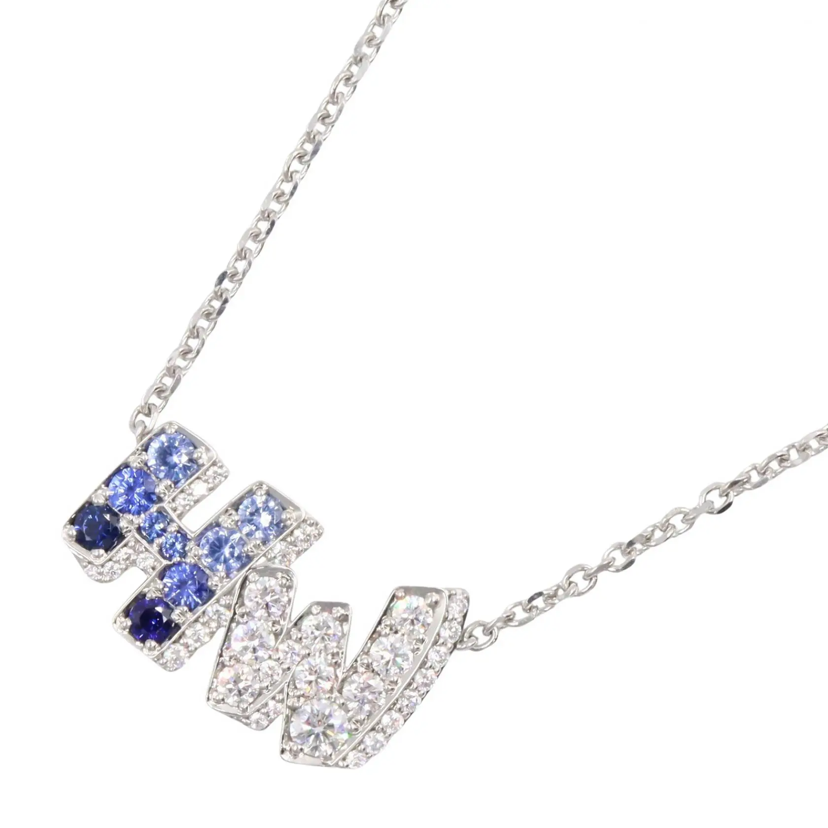 HARRY WINSTON HW Graffiti Sapphire Diamond Pt950 Platinum Necklace